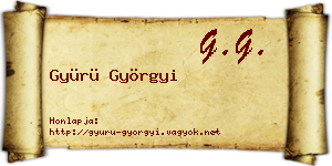 Gyürü Györgyi névjegykártya